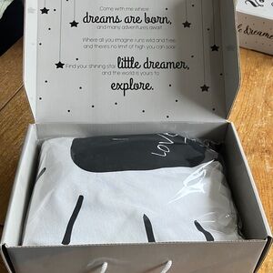 White and Black Waterproof Crib Sheet by Luv Bug Company